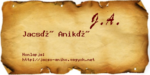 Jacsó Anikó névjegykártya